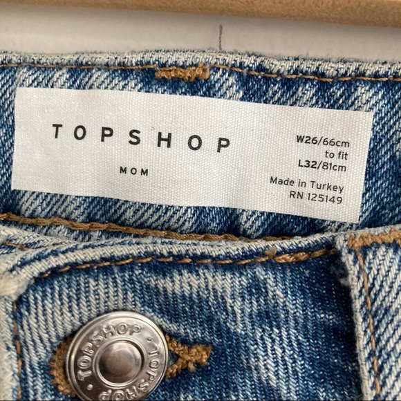 Topshop mom jeans with double rip W26 - Picture 5 of 9